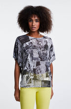 Black & White Newspaper Print Top