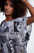 Black & White Newspaper Print Top