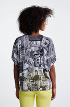 Black & White Newspaper Print Top