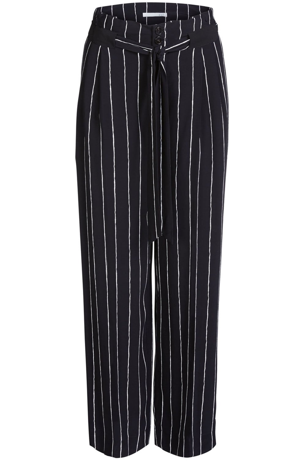 Black & White Wide Leg Striped Trousers