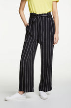 Black & White Wide Leg Striped Trousers