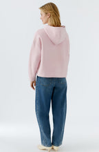 Bleached Mauve Embroidered Heart Hooded Jumper