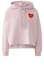 Bleached Mauve Embroidered Heart Hooded Jumper