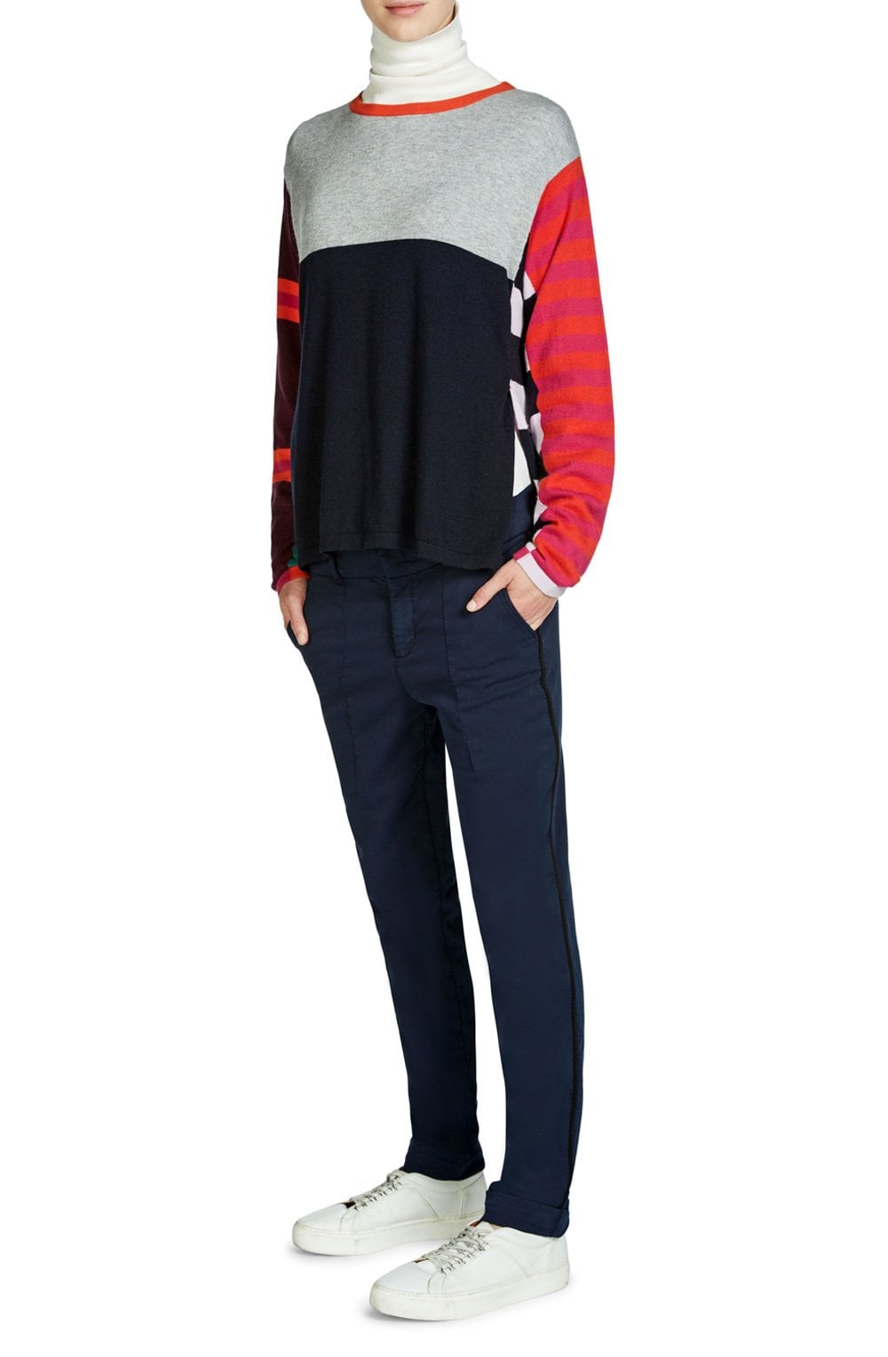 Block Design Knit Sweater