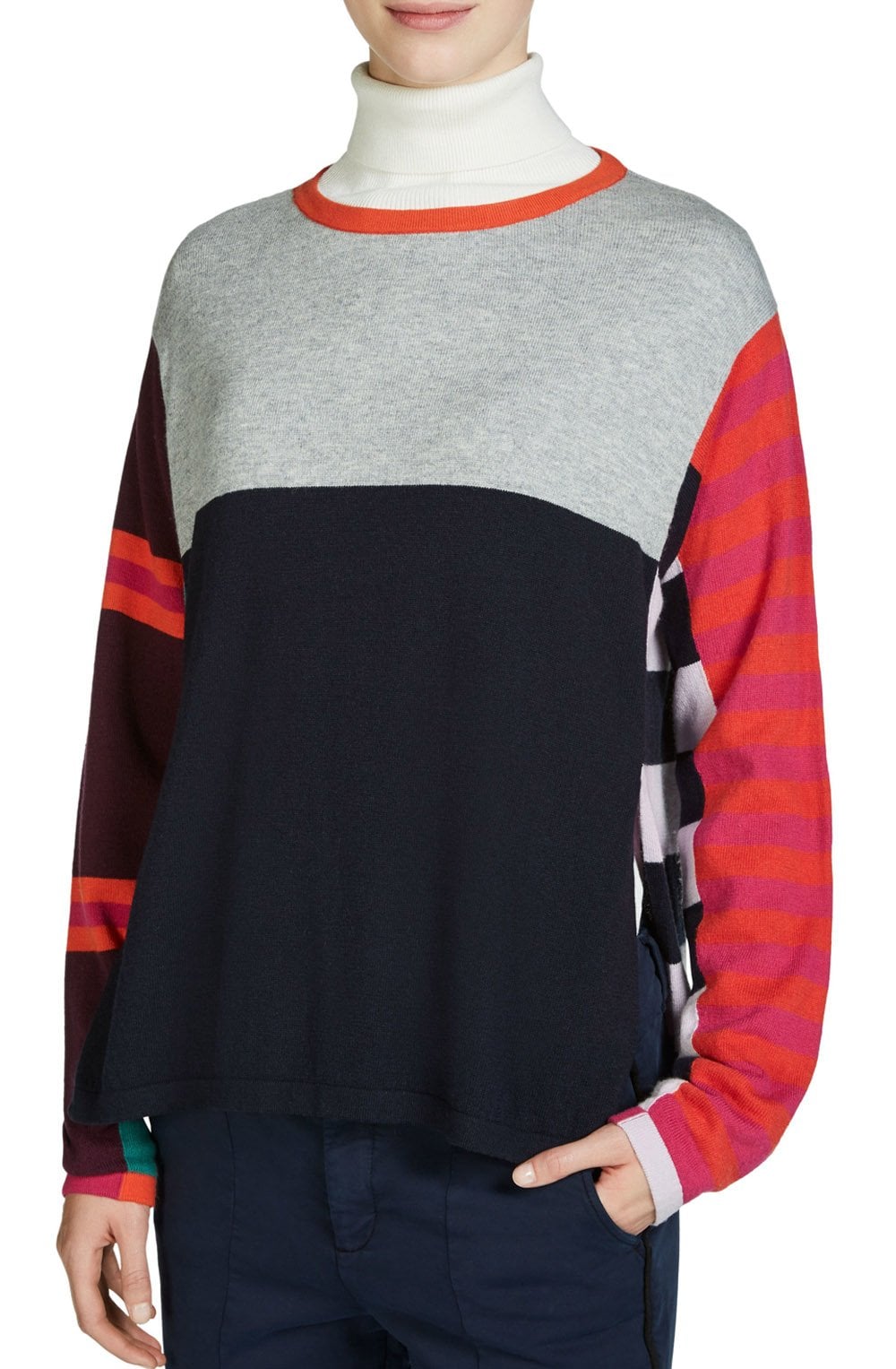 Block Design Knit Sweater
