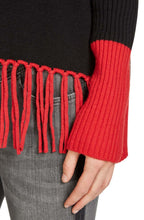 Block Design Tassel Hem Sweater