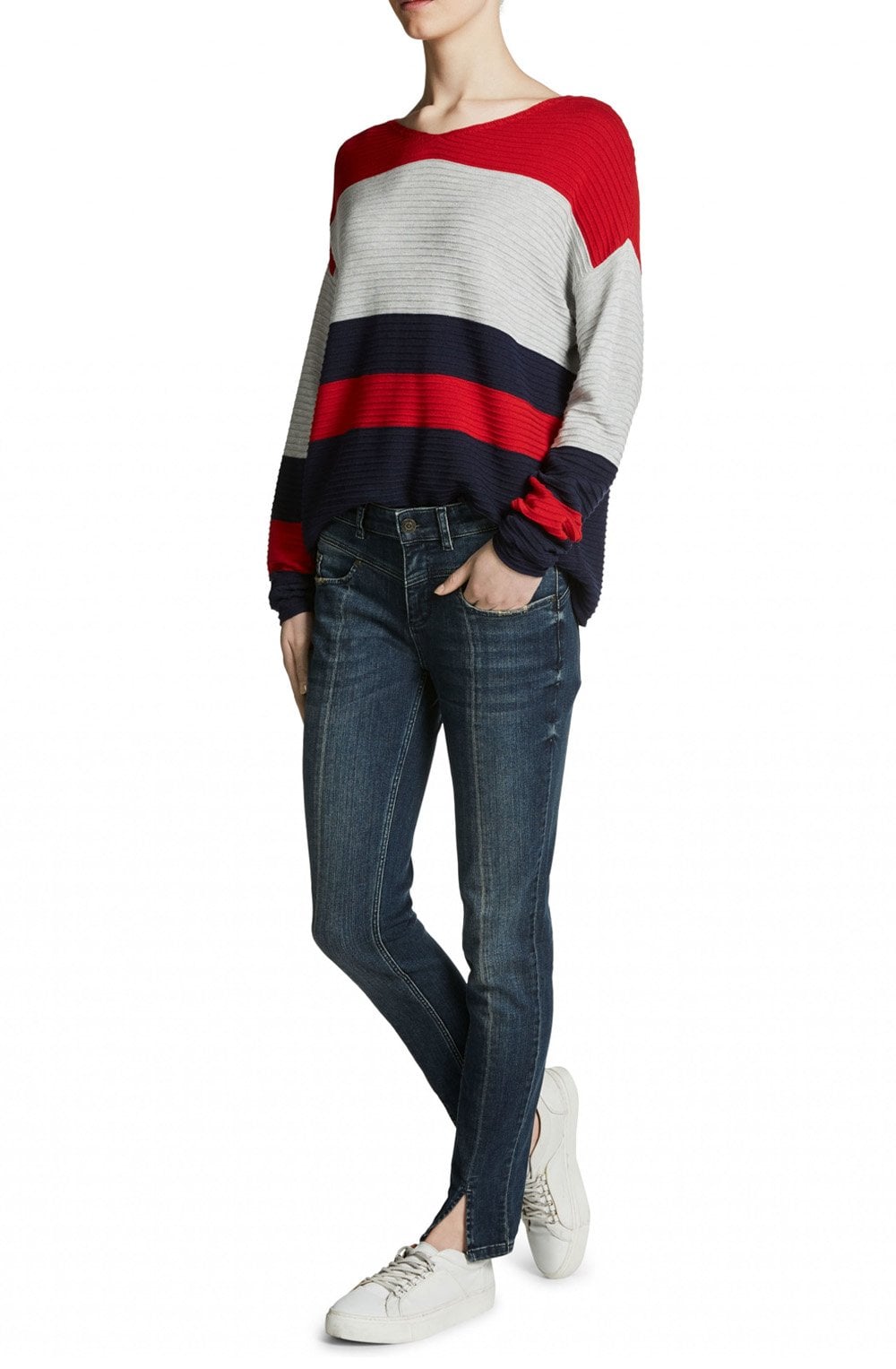 Block Stripe Ribbed Sweater