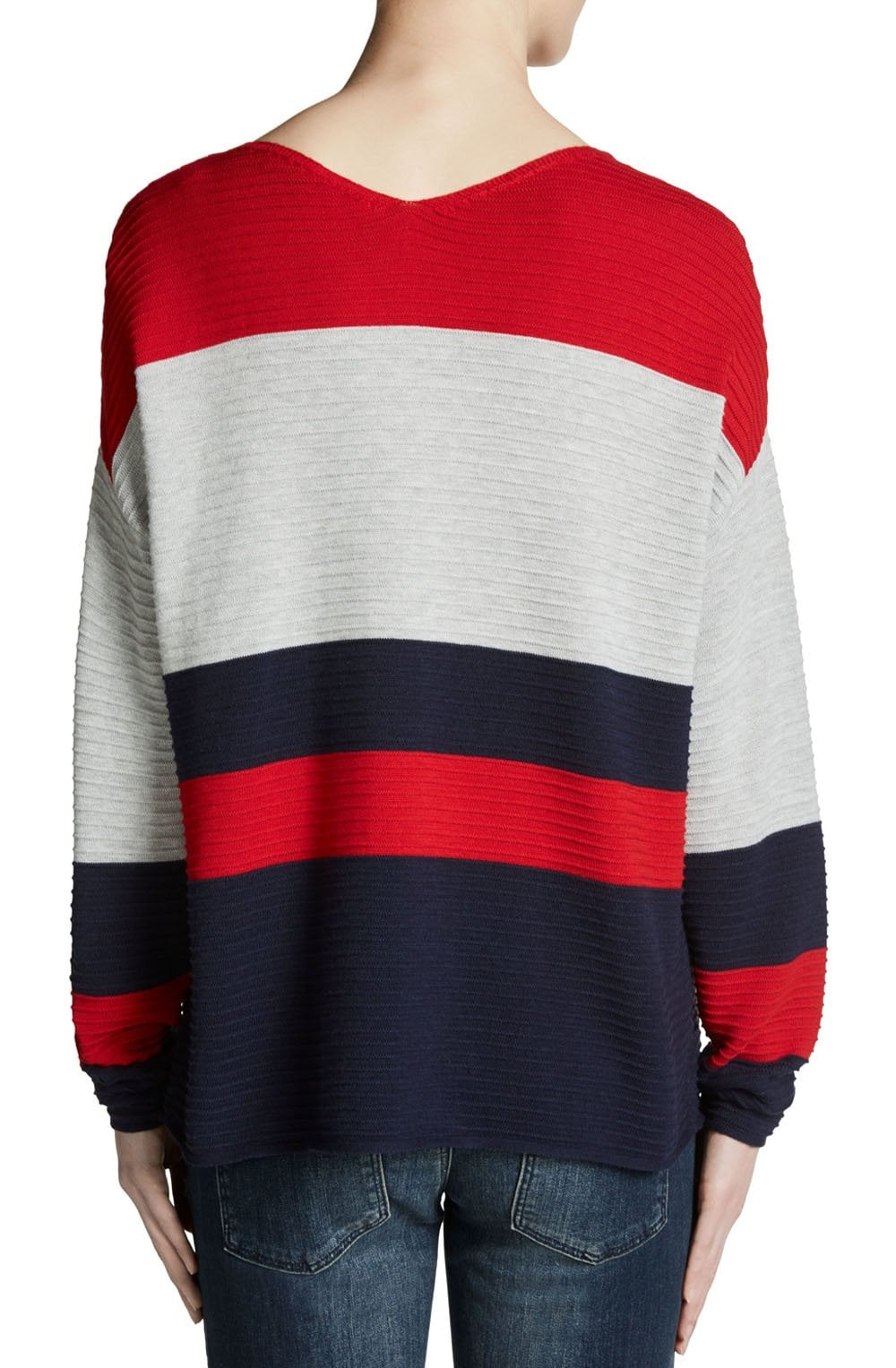 Block Stripe Ribbed Sweater