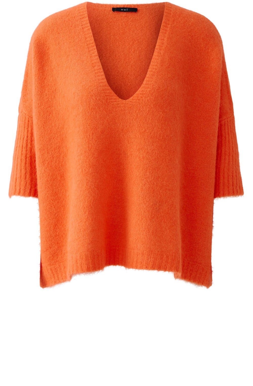 Blood Orange Poncho Shape Pullover