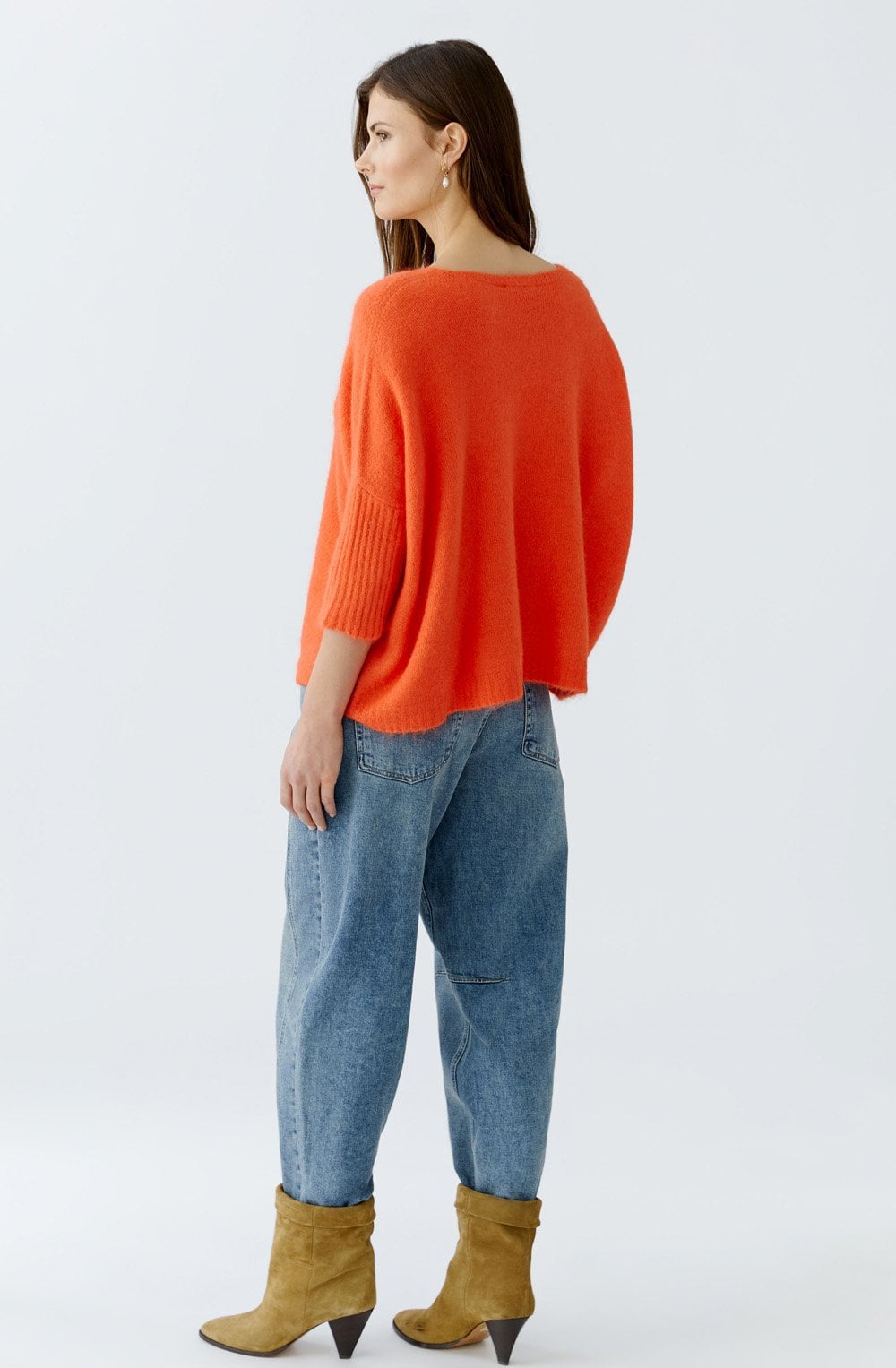 Blood Orange Poncho Shape Pullover