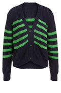 Blue and Green Chunky Open Knit Cardigan
