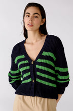 Blue and Green Chunky Open Knit Cardigan