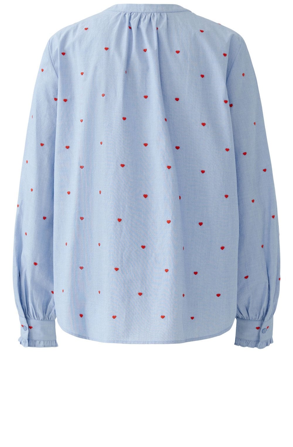 Blue and Mini Red Heart Embroidered Blouse