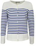 Blue and Off white stripe Cardigan