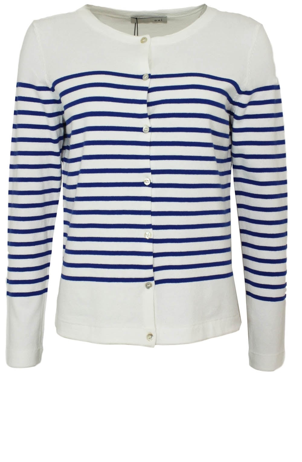 Blue and Off white stripe Cardigan