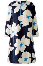 Blue and Stone Floral Shift Dress