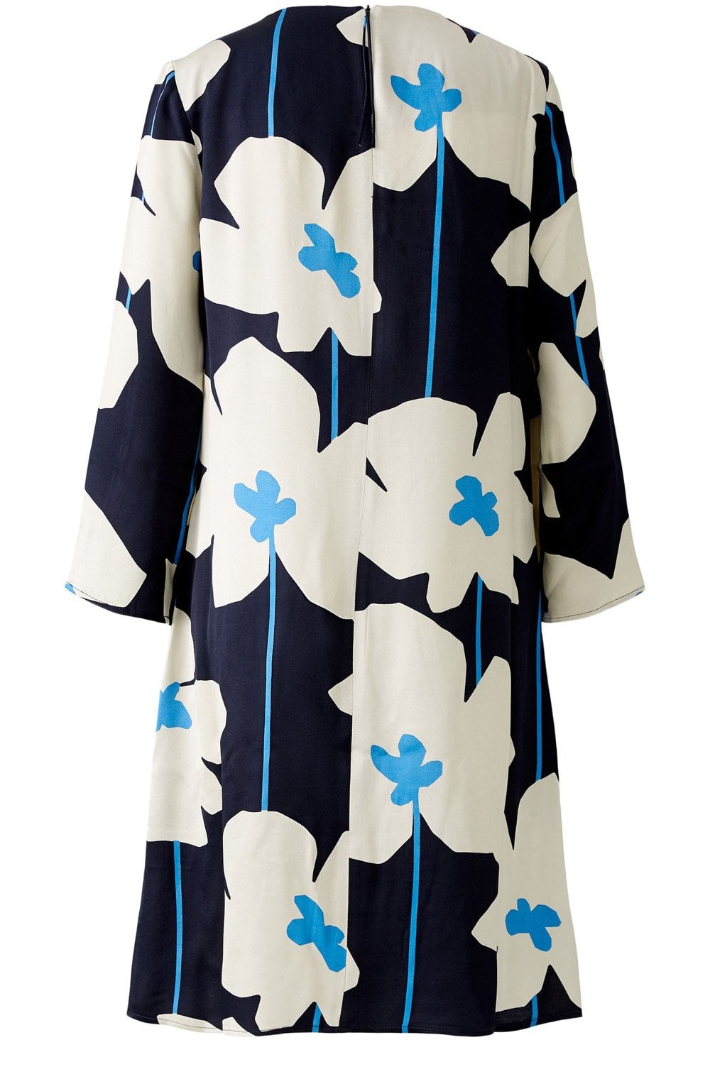 Blue and Stone Floral Shift Dress