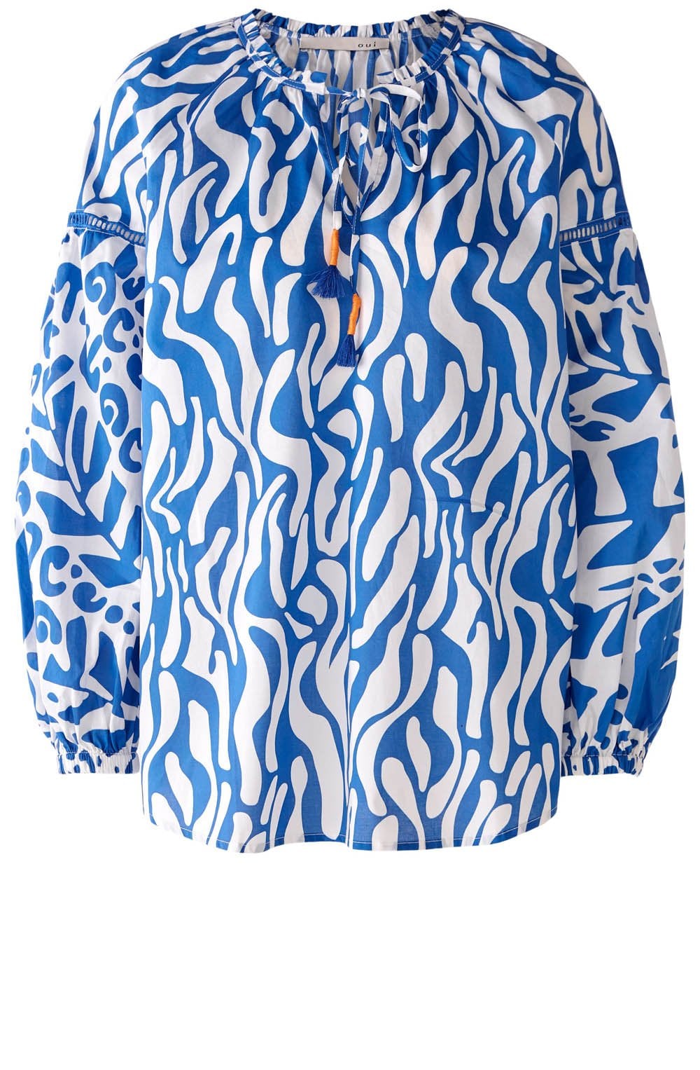 Blue and White Cotton Voile Tunic