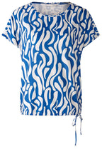 Blue and White Drawstring Blouse