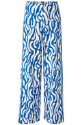 Blue and White Jersey Wide Leg Trousers