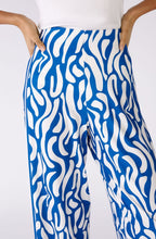 Blue and White Jersey Wide Leg Trousers