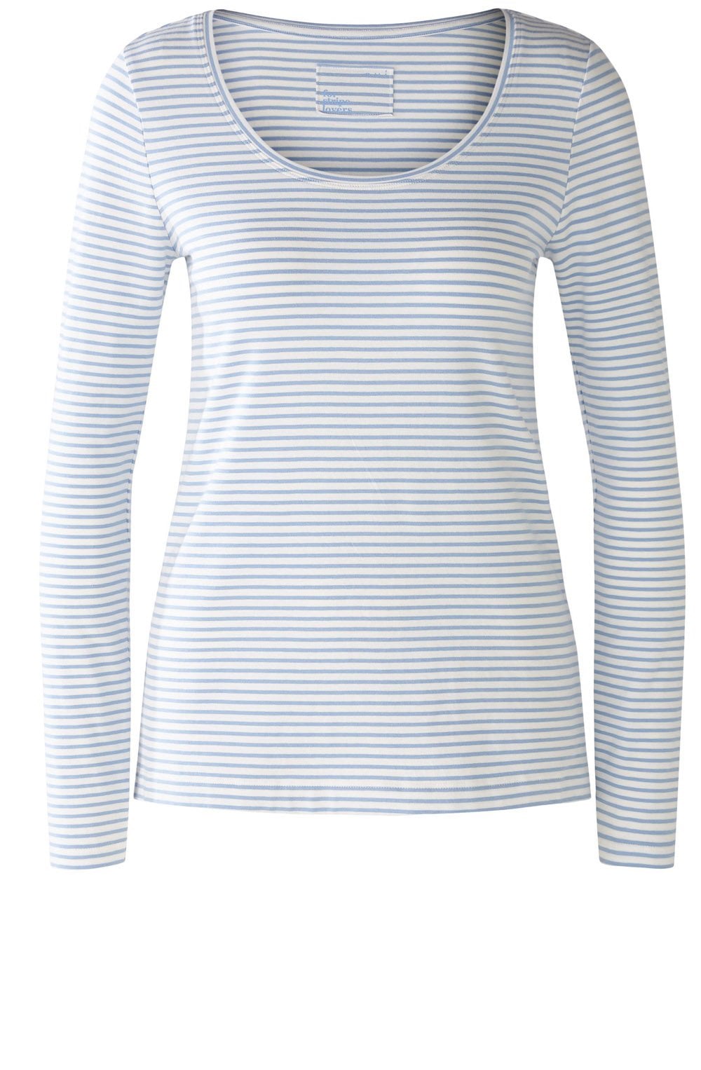 Blue and White Striped Jersey Top
