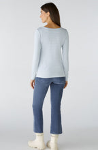 Blue and White Striped Jersey Top