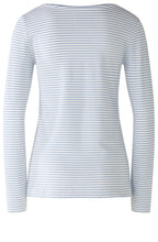 Blue and White Striped Jersey Top