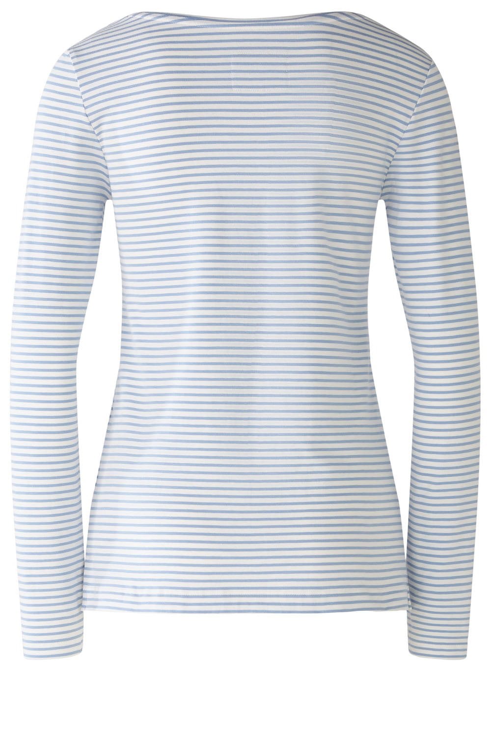 Blue and White Striped Jersey Top