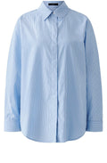 Blue and White Striped Oversized Shirt