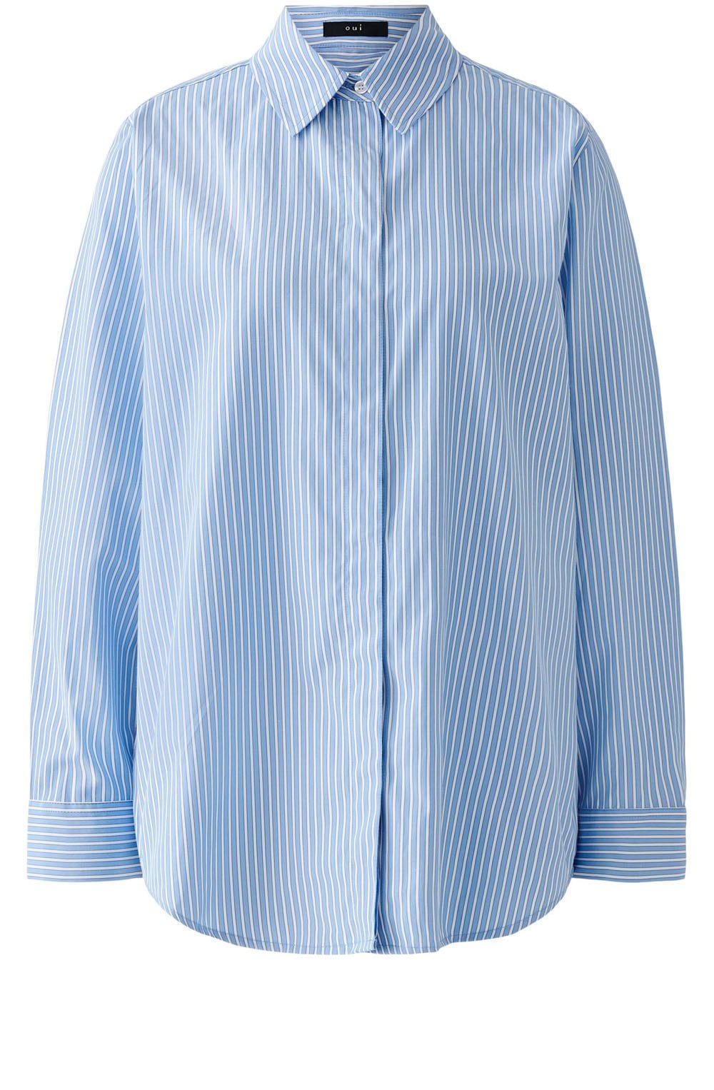 Blue and White Striped Oversized Shirt