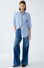 Blue and White Striped Oversized Shirt