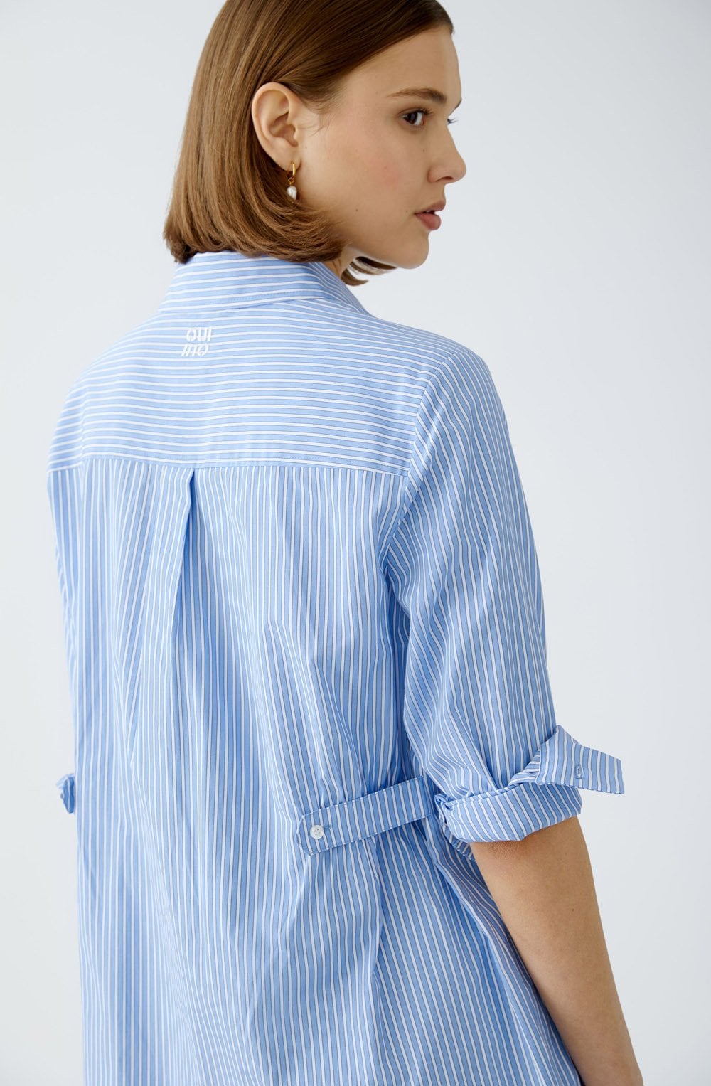 Blue and White Striped Oversized Shirt