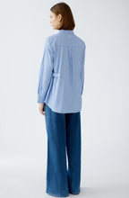 Blue and White Striped Oversized Shirt