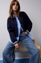 Blue and White Striped Oversized Shirt