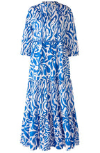 Blue and White Tiered Maxi Dress