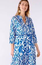 Blue and White Tiered Maxi Dress