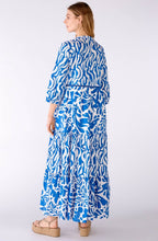 Blue and White Tiered Maxi Dress