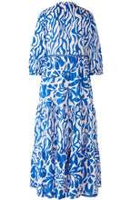 Blue and White Tiered Maxi Dress