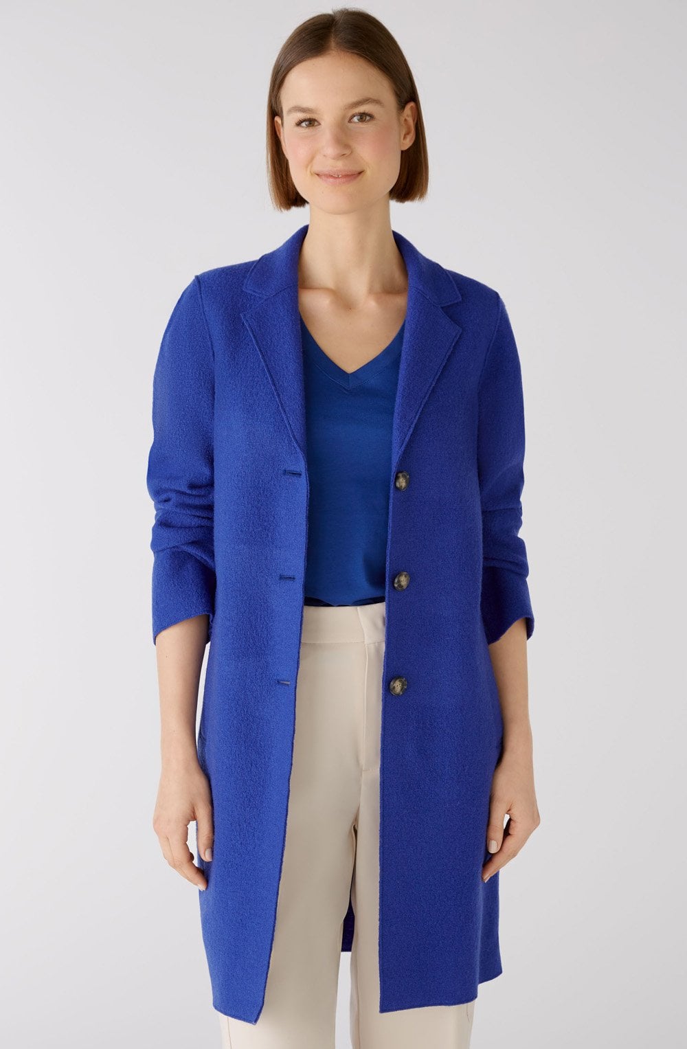 Blue Boiled Wool Coat