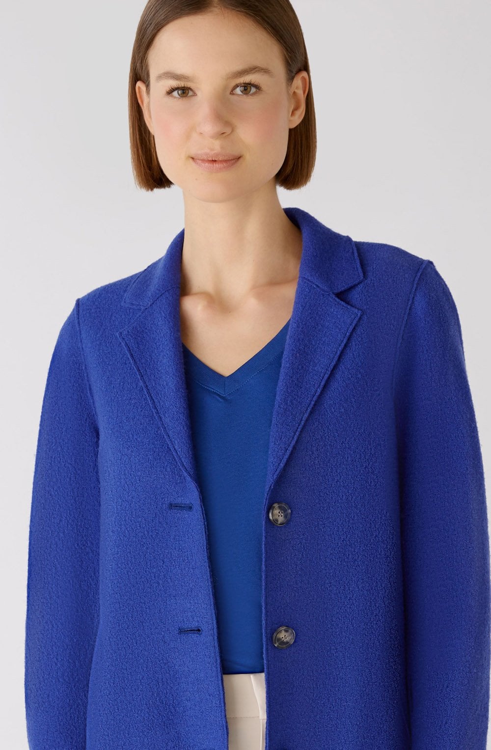 Blue Boiled Wool Coat