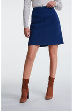 Blue Boiled Wool Skirt