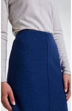 Blue Boiled Wool Skirt