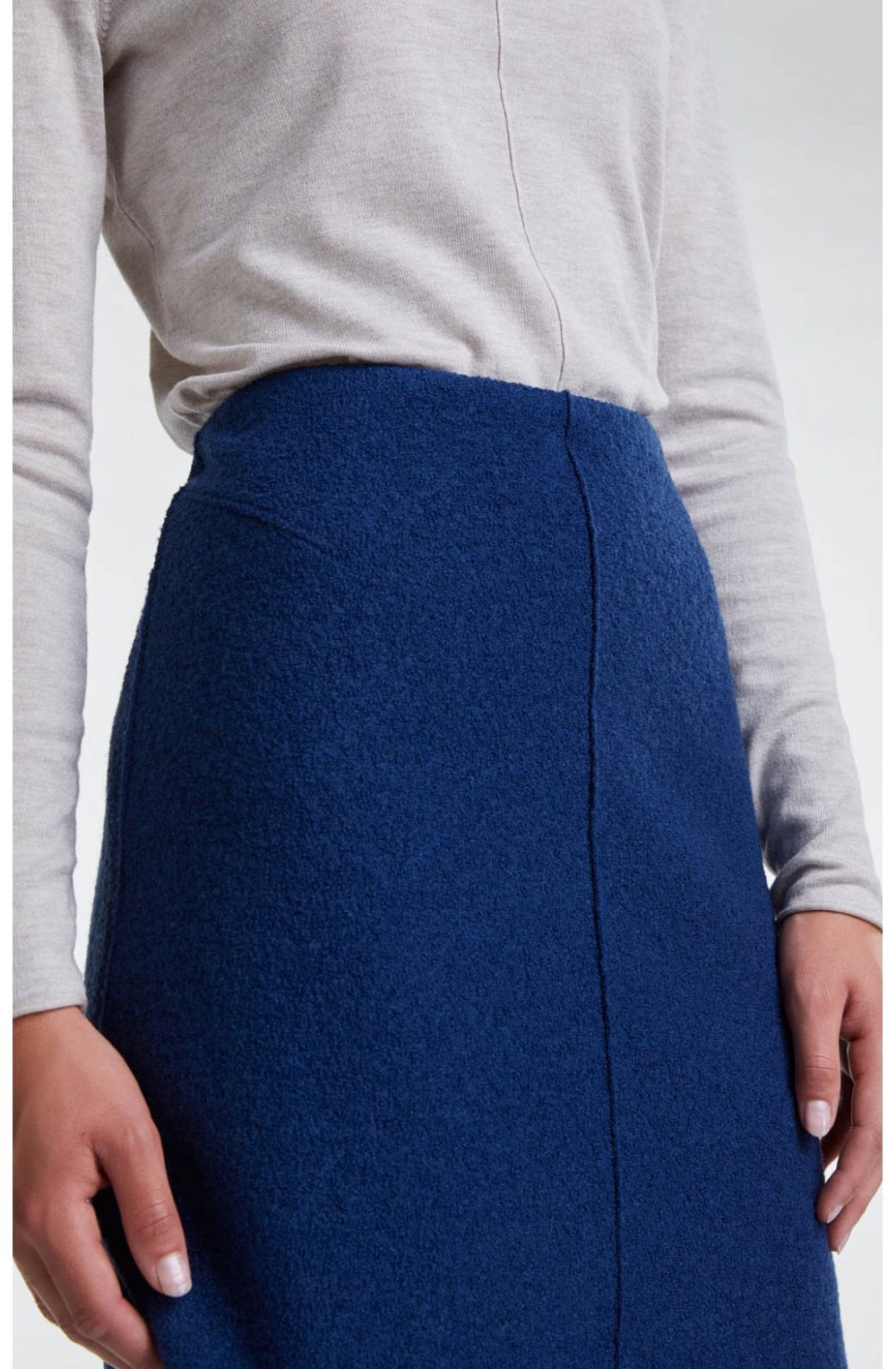 Blue Boiled Wool Skirt