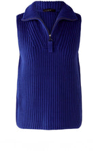 Blue Chunky Knit Half Zip Slip Over