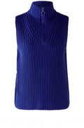 Blue Chunky Knit Half Zip Slip Over