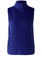 Blue Chunky Knit Half Zip Slip Over