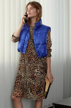 Blue Cropped Puffer Gilet