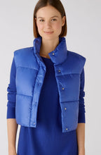 Blue Cropped Puffer Gilet