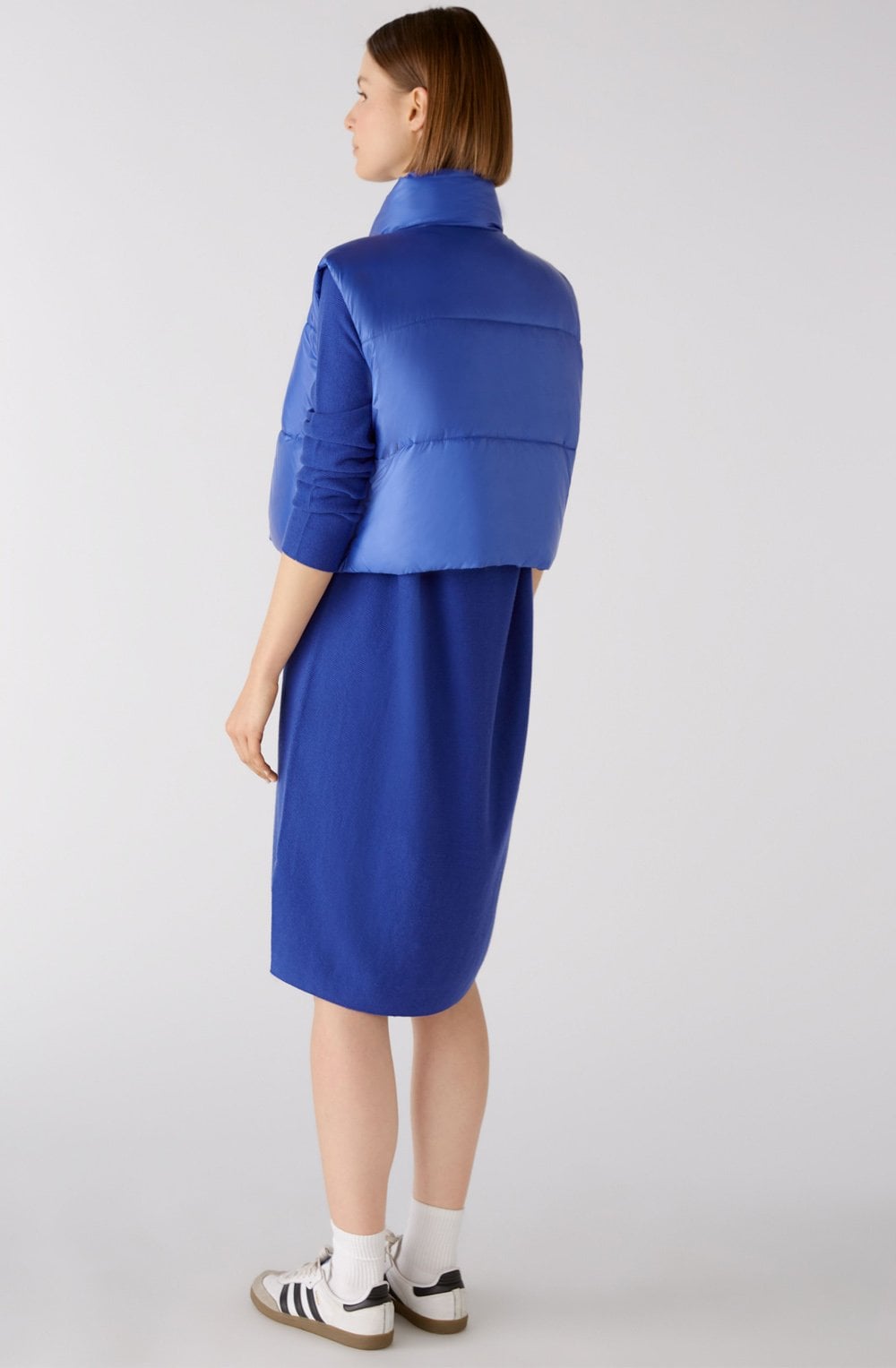 Blue Cropped Puffer Gilet